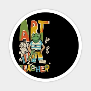 Art teacher funny cute victor design Magnet